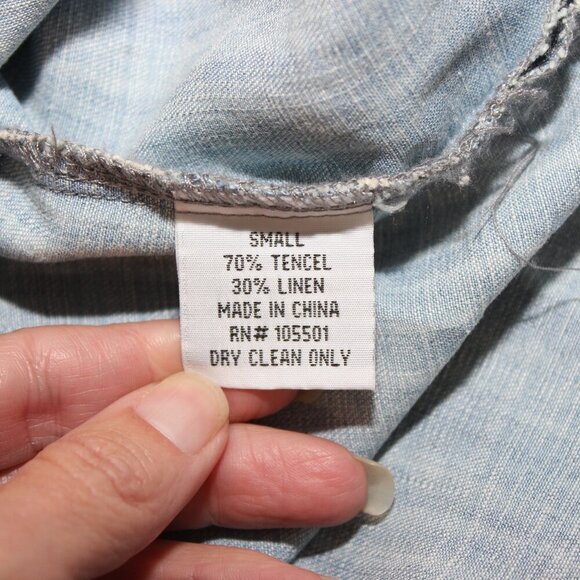 Double D Ranch Womens Embroidered Tunic Tencel Linen Size Small 3/4 Sleeve VNeck - Picture 6 of 8